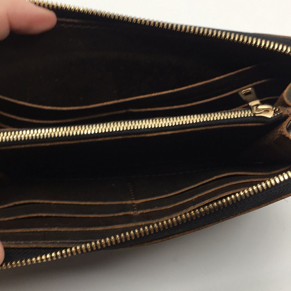 Portland Leather Goods Grizzly Zip Around Accordion Long Wallet - Picture 13 of 17